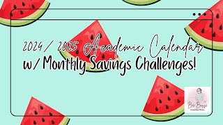 New Savings Challenge Calendar! | 20242025 Academic Year | Bee Basse | Personal Finance Motivator