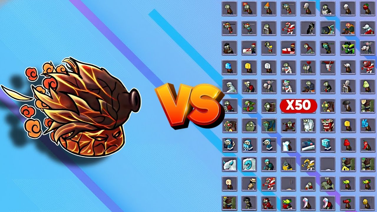 Volcanic Rock Shimmering Mushroom vs All Zombies Max Level | PvZ Fusion 3.4.2