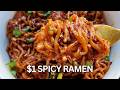 SPICY Chilli Garlic Noodles🔥  ASMR | SPICIEST Garlic Ramen Noodles Ever - Cheap & Easy!