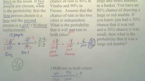 Benchmark PS 1 - Probability of Independent and Dependent Events - Algebra 2