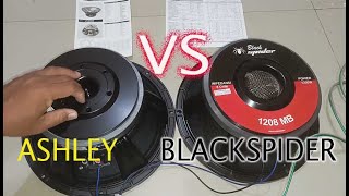 UJI TANDING SPEAKER ASHLEY LF12V300 VS BLACKSPIDER 1208