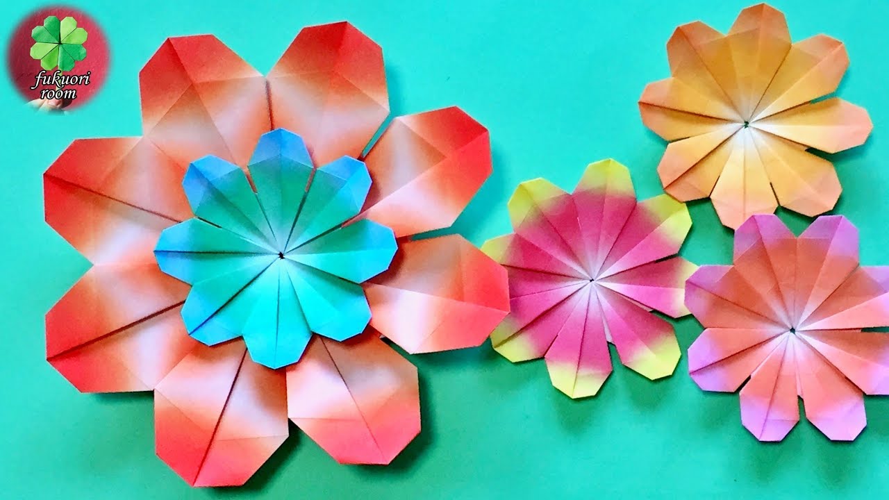 折り紙 簡単で可愛い花の折り方 子供向け Fukuoriroom Youtube