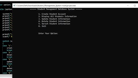 Student Database Management in C with source code | Source Code & Projects