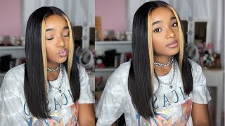 EASIEST BLONDE HIGHLIGHTED SKUNK PATCH GLUELESS CLOSURE WIG |  LUVME HAIR REVIEW | Lex Sinclair