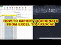 How to import coordinate from excel to autocad