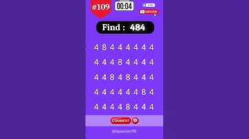 Spot Number 484 in 15 Seconds #observation #shorts #challenge