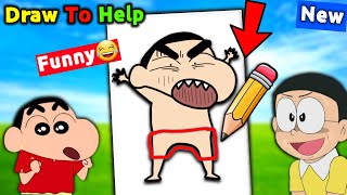 Draw To Help Shinchan and Nobita 😱 || Funny Game 😂 screenshot 3