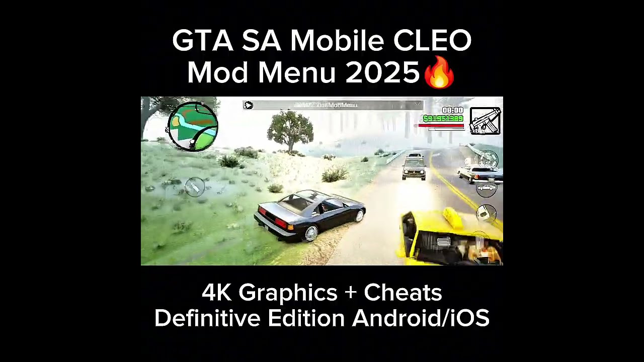GTA SA Mobile CLEO Mod Menu 2025 4K Graphics Cheats Definitive Maxres2 
