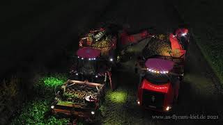 Rübenernte bei Nacht in Ottendorf mit Terra Dos T4-40 Roder und Holmer Terra Variant Überladewagen