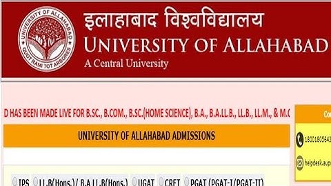 Allahabad University UGAT 2020 Result Declared, Check AU UGAT Results online at allduniv.ac.in