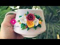 Polymer clay flower bouquet. Throwback to 1st vid! - بوكيه ورد بالصلصال الحراري و ذكرى أول فيديو ليا