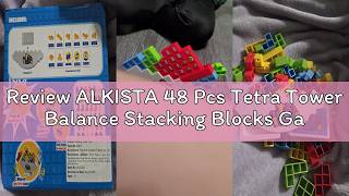 Review ALKISTA 48 Pcs Tetra Tower Balance Stacking Blocks Game, Board Games for 2 Players+ Family Ga
