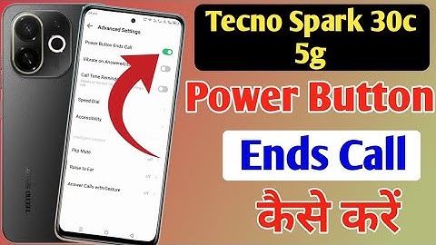 Tecno Spark 30c 5g power button ends call setting | disconnect call power button call cut Tecno