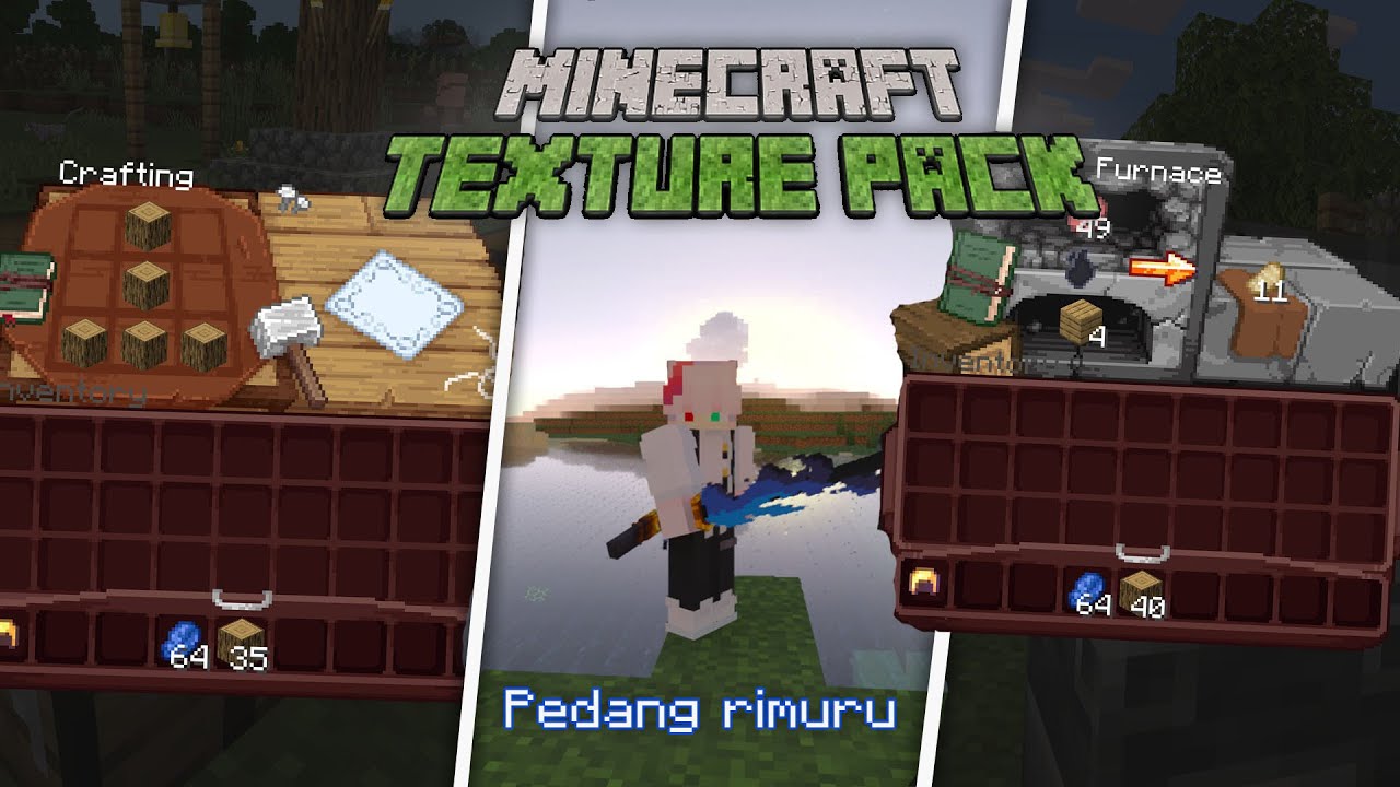 5 TEXTURE PACK KEREN UNTUK SURVIVAL MCPE 1.21 - YouTube