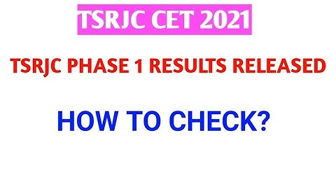 Tsrjc results released 2021|How to check tsrjc results 2021