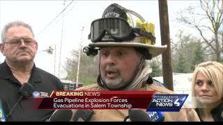 Flames shoot into sky after natural gas explosion in Salem Township