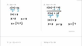 How to Solve Absolute Value Equations - not isolated [12 Detailed Practice Problems]