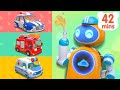 Police Car at Gas Station⛽🚔 | Learning Vehicles | Monster Trucks | Kids Cartoon | BabyBus