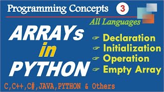 Declaring, Initializing and Accessing elements of Array in Python | Empty Array