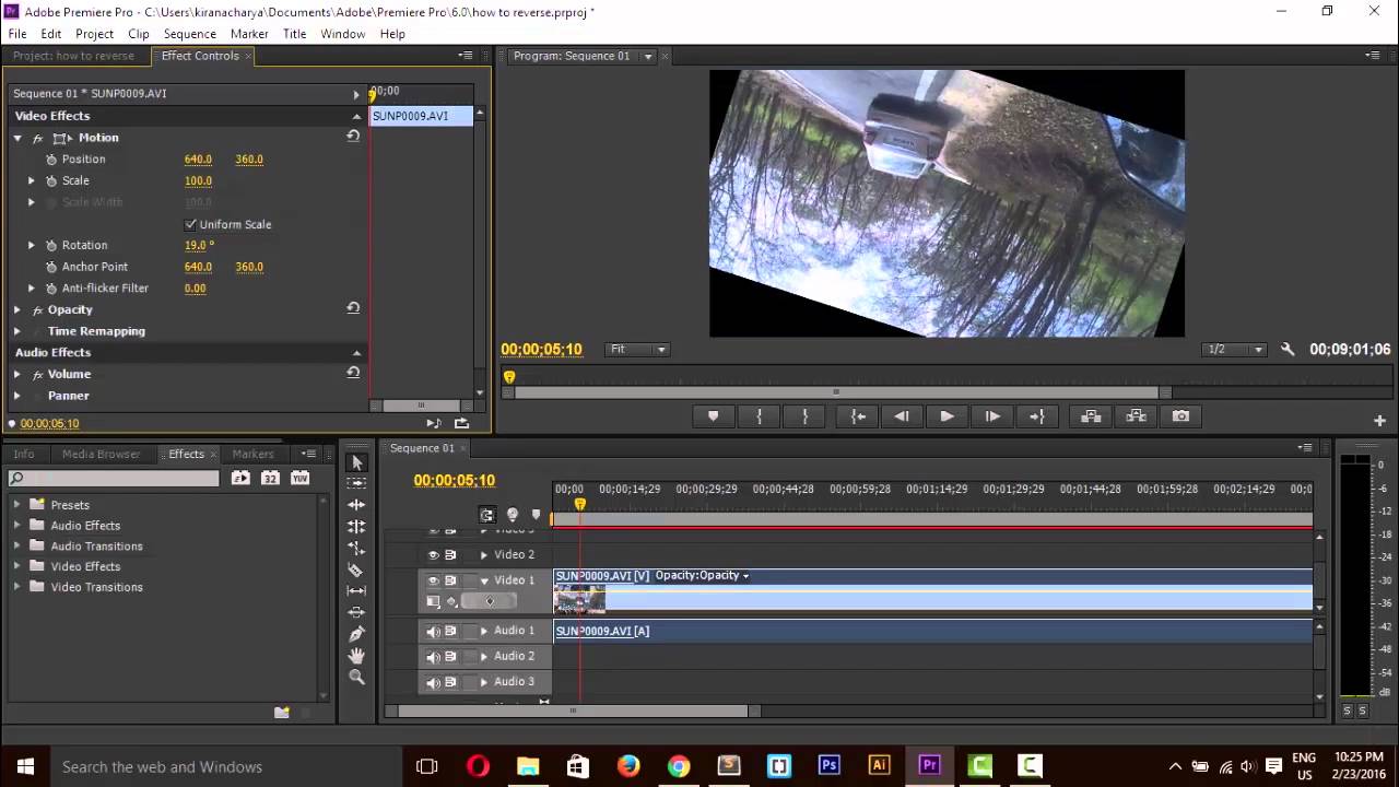 adobe premiere pro cc rotate video 90 degrees