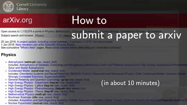 How to submit a paper to arxiv