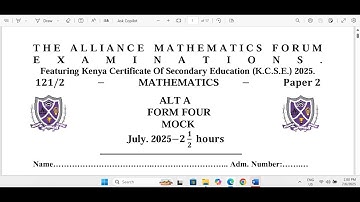 THE ALLIANCE MATHEMATICS FORUM, PAPER 2 SECTION 1 2025 JULY
