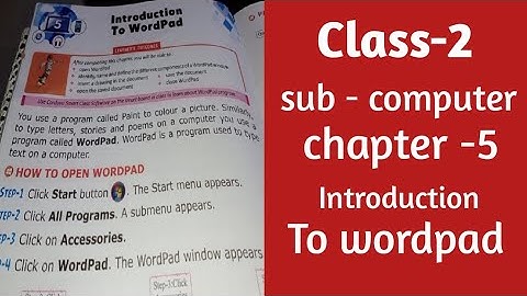Class -2 computer chapter -5 Introduction the wordpad