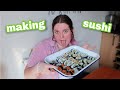 making veggie sushi from scratch!!!!!!