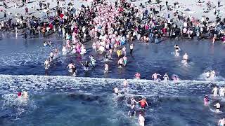 Polar Plunge in Newport RI for New Year's Day 2024 - 01012024 by Aquidneck Aerials 168 views 4 months ago 3 minutes, 50 seconds