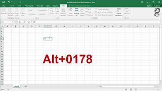 How to Type a Square Symbol (²) in Excel