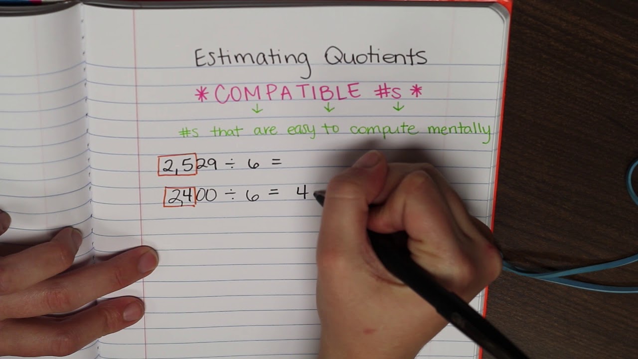 Grade 5 Estimating Quotients Using Compatible Numbers TEKS 5 3A YouTube