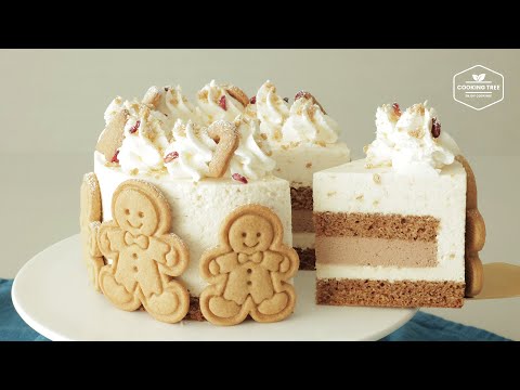 🎄크리스마스 진저브레드 초콜릿 치즈케이크 만들기 : <strong>Christmas</strong> Gingerbread Chocolate Cheesecake Recipe | Cooking <strong>tree</strong>