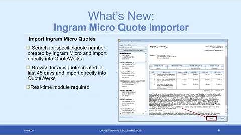 QuoteWerks Version 5.5 Build 5 Release Webinar! (Kaseya BMS, Ingram Micro, and more)