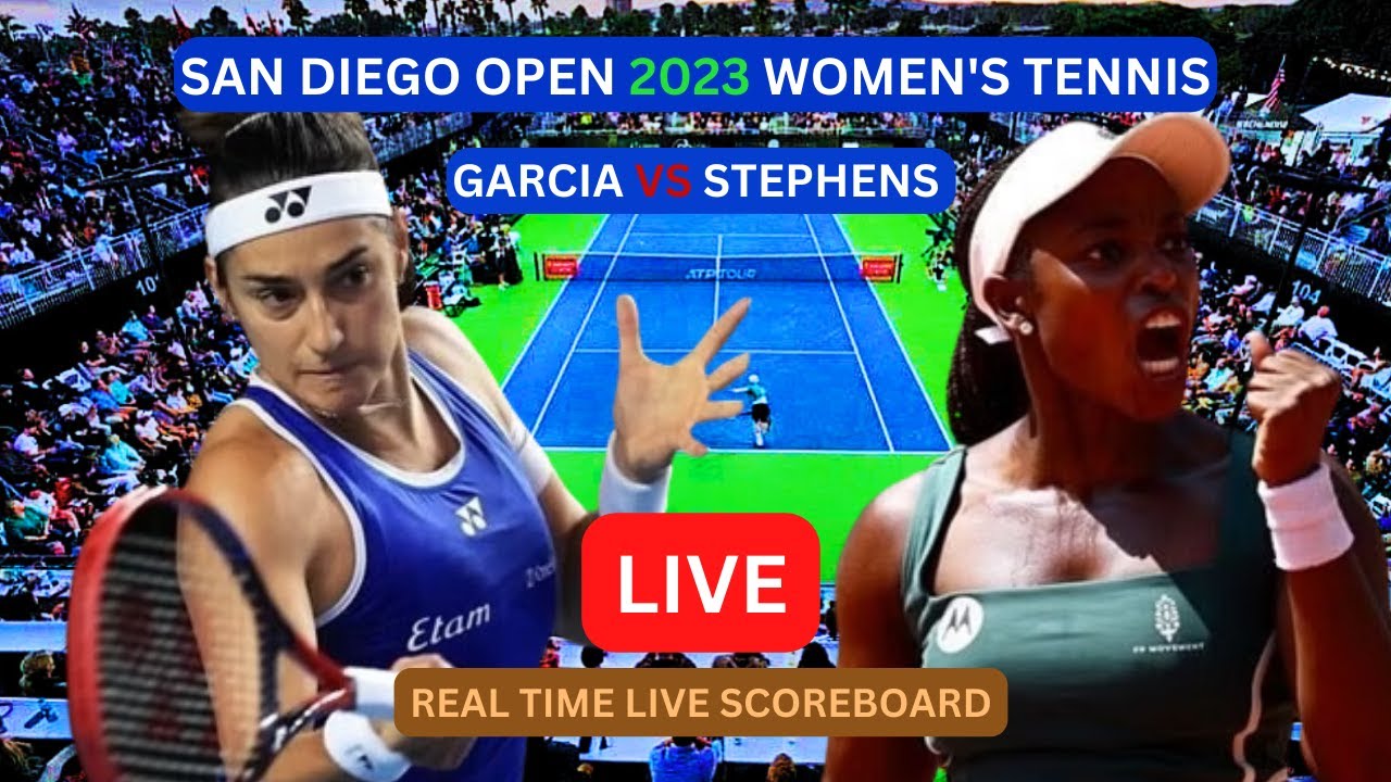 Caroline Garcia Vs Sloane Stephens LIVE Score UPDATE Today 2023 WTA San Diego Open Tennis 1/8-Finals