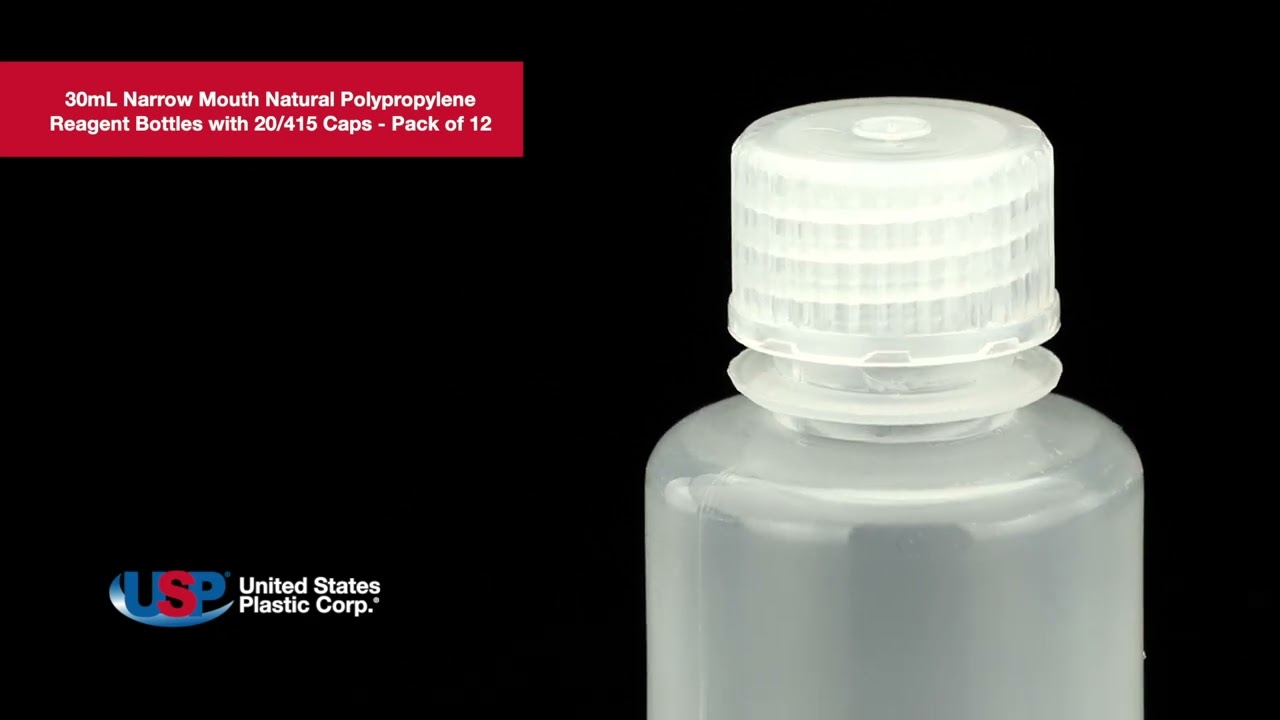 30mL Narrow Mouth Natural Polypropylene Reagent Bottles with 20/415 Caps | U.S. Plastic Corporation®