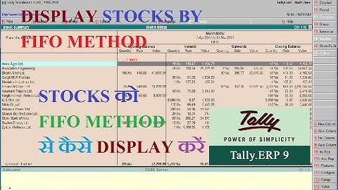 How to show stock detail on FIFO basis in Tally