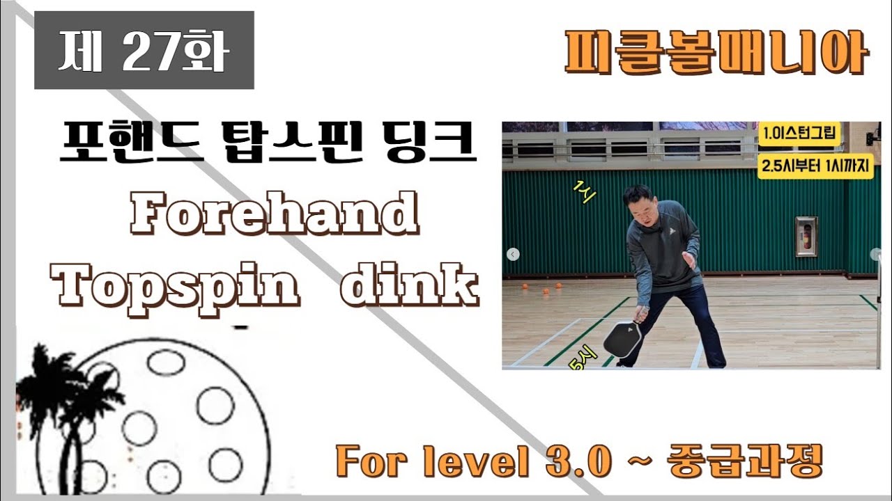 피클볼 중급과정 포핸드탑스핀 딩크 1 ( 제 27화)