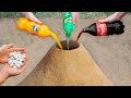 Experiment: Giant Volcano with Coca Cola, Fanta, Sprite and Mentos!
