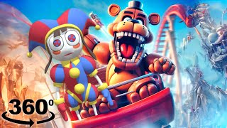 Freddy Fazbear vs Pomni at Amazing Digital Circus Coaster in 360°