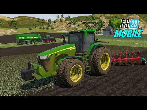 John Deere 8R Plowing Big Field - Farming Simulator 23 Mobile - FS 23 Gameplay