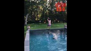 Toronto Maple Leafs - Mitch Marner backflip into Matt Martins Pool - June 30, 2018