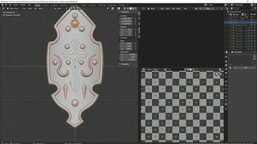 Blender 2.8 modelling shield Part 2 - low poly , unwrapping and baking
