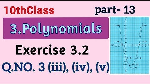 10thClass, Polynomials, Exercise 3.2, Q.No.3 (iii), (iv), (v) @Maths world makes Smart in telugu