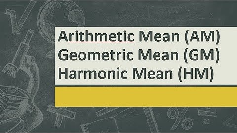 Arithmetic Mean, Geometric Mean & Harmonic Mean
