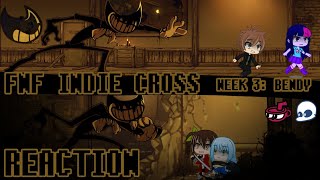 Characters React to FNF Indie Cross - Week 3: Bendy || The Rookie J. (❗Warning: Violence)