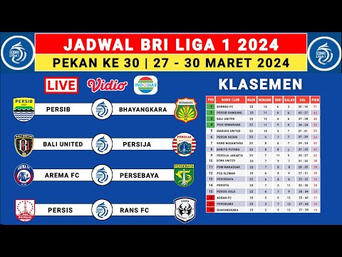 Jadwal Liga 1 2024 Pekan Ke 30 - Persib vs Bhayangkara - Arema vs Persebaya - Liga 1 Indonesia 2024