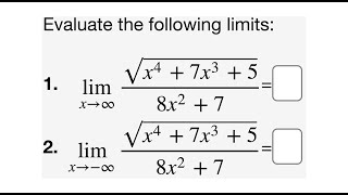 Limits at Infinity Example 1