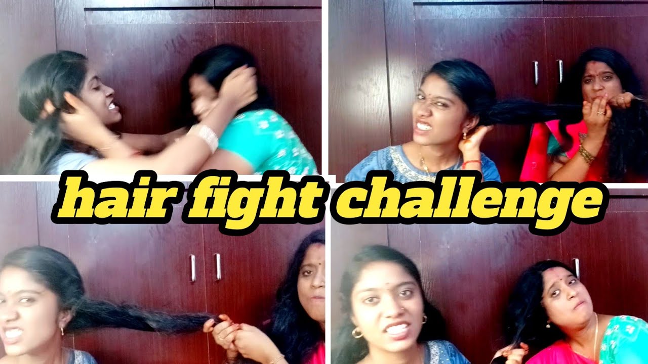 hair fight challenge /long hair pulling/tamil/funny video 😂🤣/dhanas entertainment