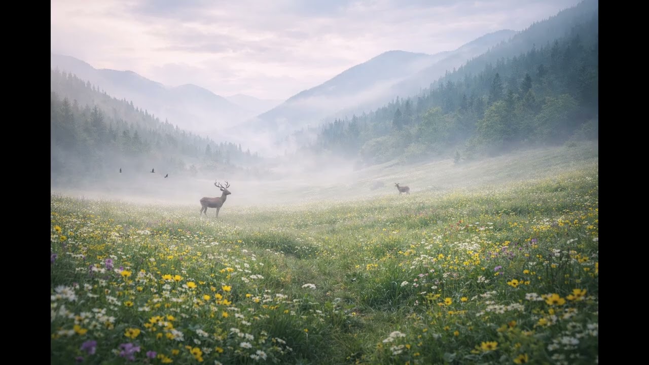 Peaceful Mountain Meadow with Wildflowers 2 Hour TV Wallpaper