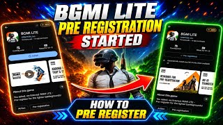 😍BGMI LITE PRE REGISTRATION STARTED | HOW TO PRE REGISTER IN BGMI LITE 
